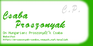 csaba proszonyak business card